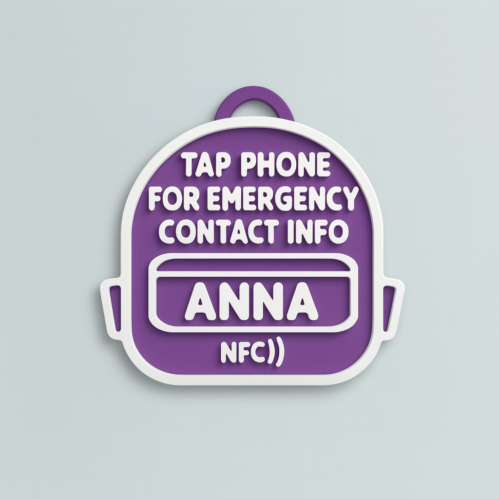 NFC Child Safety Tag - Backpack