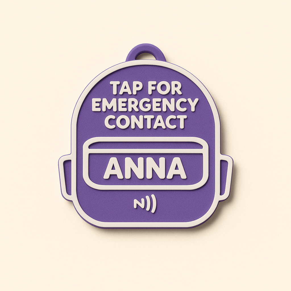NFC Child Safety Tag - Backpack